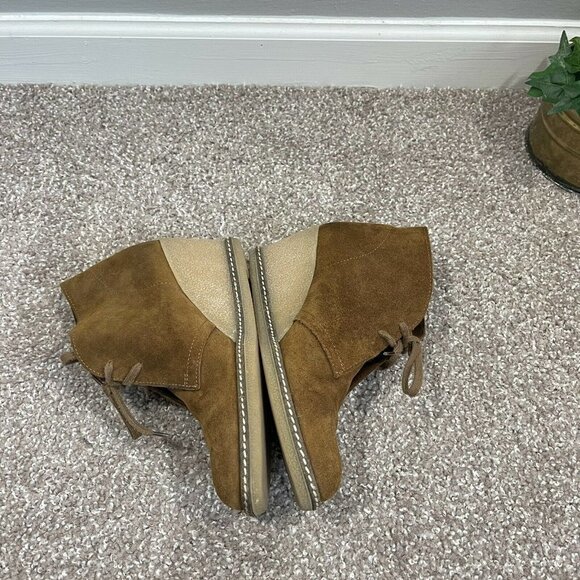 J Crew Womens Brown Suede MacAlister Lace Up Wedge Ankle Boots Booties Size 8 - Picture 8 of 11